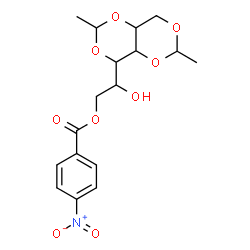 ChemSpider 2D Image | 2-(2,6-Dimethyltetrahydro[1,3]dioxino[5,4-d][1,3]dioxin-4-yl)-2-hydroxyethyl 4-nitrobenzoate | C17H21NO9