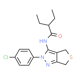 ChemSpider 2D Image | N-[2-(4-Chlorophenyl)-2,6-dihydro-4H-thieno[3,4-c]pyrazol-3-yl]-2-ethylbutanamide | C17H20ClN3OS