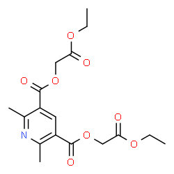 ChemSpider 2D Image | Bis(2-ethoxy-2-oxoethyl) 2,6-dimethyl-3,5-pyridinedicarboxylate | C17H21NO8