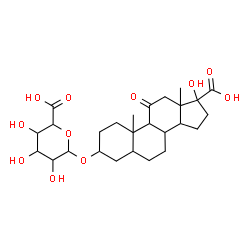 ChemSpider 2D Image | 17-Carboxy-17-hydroxy-11-oxoandrostan-3-yl hexopyranosiduronic acid | C26H38O11