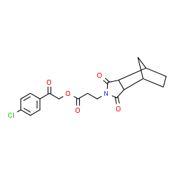 ChemSpider 2D Image | 2-(4-Chlorophenyl)-2-oxoethyl 3-(3,5-dioxo-4-azatricyclo[5.2.1.0~2,6~]dec-4-yl)propanoate | C20H20ClNO5