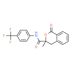ChemSpider 2D Image | 3-Methyl-1-oxo-N-[4-(trifluoromethyl)phenyl]-3,4-dihydro-1H-isochromene-3-carboxamide | C18H14F3NO3