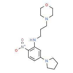 ChemSpider 2D Image | N-[3-(4-Morpholinyl)propyl]-2-nitro-5-(1-pyrrolidinyl)aniline | C17H26N4O3
