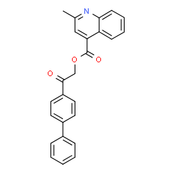 ChemSpider 2D Image | 2-(4-Biphenylyl)-2-oxoethyl 2-methyl-4-quinolinecarboxylate | C25H19NO3