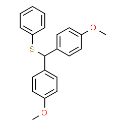 ChemSpider 2D Image | 1,1'-[(Phenylsulfanyl)methylene]bis(4-methoxybenzene) | C21H20O2S