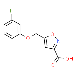 ChemSpider 2D Image | 5-[(3-Fluorophenoxy)methyl]-1,2-oxazole-3-carboxylic acid | C11H8FNO4