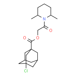 ChemSpider 2D Image | 2-(2,6-Dimethyl-1-piperidinyl)-2-oxoethyl 3-chloro-1-adamantanecarboxylate | C20H30ClNO3