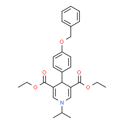 ChemSpider 2D Image | Diethyl 4-[4-(benzyloxy)phenyl]-1-isopropyl-1,4-dihydro-3,5-pyridinedicarboxylate | C27H31NO5