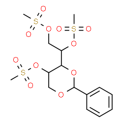 ChemSpider 2D Image | 1,3-O-Benzylidene-2,4,5-tris-O-(methylsulfonyl)pentitol | C15H22O11S3