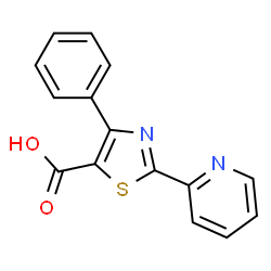 ChemSpider 2D Image | 4-phenyl-2-(2-pyridyl)thiazole-5-carboxylic acid | C15H10N2O2S