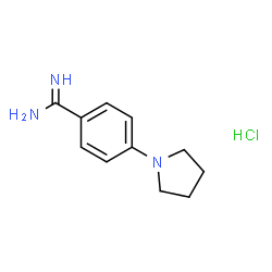 ChemSpider 2D Image | 4-(1-Pyrrolidinyl)benzenecarboximidamide hydrochloride (1:1) | C11H16ClN3
