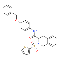 ChemSpider 2D Image | N-[4-(Benzyloxy)phenyl]-2-(2-thienylsulfonyl)-1,2,3,4-tetrahydro-3-isoquinolinecarboxamide | C27H24N2O4S2
