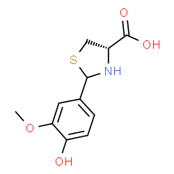 ChemSpider 2D Image | (4S)-2-(4-Hydroxy-3-methoxyphenyl)-1,3-thiazolidine-4-carboxylic acid | C11H13NO4S