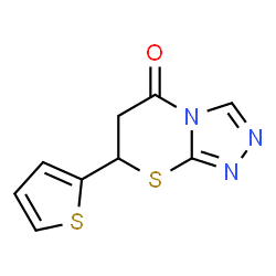 ChemSpider 2D Image | 7-(2-Thienyl)-6,7-dihydro-5H-[1,2,4]triazolo[3,4-b][1,3]thiazin-5-one | C9H7N3OS2