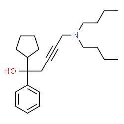 ChemSpider 2D Image | 1-Cyclopentyl-5-(dibutylamino)-1-phenyl-3-pentyn-1-ol | C24H37NO