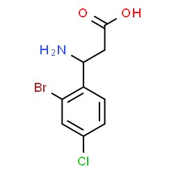 ChemSpider 2D Image | 3-Amino-3-(2-bromo-4-chlorophenyl)propanoic acid | C9H9BrClNO2