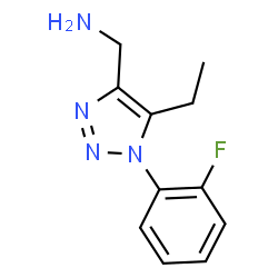 ChemSpider 2D Image | 1-[5-Ethyl-1-(2-fluorophenyl)-1H-1,2,3-triazol-4-yl]methanamine | C11H13FN4
