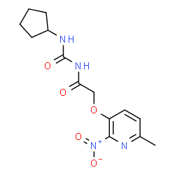 ChemSpider 2D Image | N-(Cyclopentylcarbamoyl)-2-[(6-methyl-2-nitro-3-pyridinyl)oxy]acetamide | C14H18N4O5