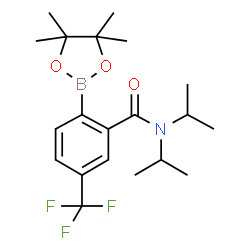 ChemSpider 2D Image | N,N-Diisopropyl-2-(4,4,5,5-tetramethyl-1,3,2-dioxaborolan-2-yl)-5-(trifluoromethyl)benzamide | C20H29BF3NO3