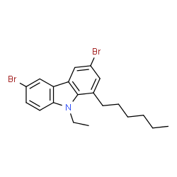 ChemSpider 2D Image | 3,6-Dibromo-N-2-ethylhexylcarbazole | C20H23Br2N