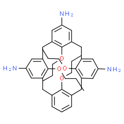 ChemSpider 2D Image | 5,11,17-triamino-25,26,27,28-tetrapropoxycalix[4]arene | C40H51N3O4