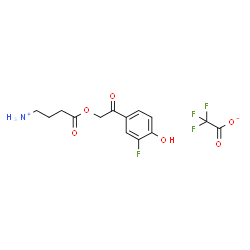 ChemSpider 2D Image | 4-[2-(3-Fluoro-4-hydroxyphenyl)-2-oxoethoxy]-4-oxo-1-butanaminium trifluoroacetate | C14H15F4NO6