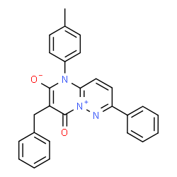 ChemSpider 2D Image | 3-Benzyl-1-(4-methylphenyl)-4-oxo-7-phenyl-1,4-dihydropyrimido[1,2-b]pyridazin-5-ium-2-olate | C27H21N3O2