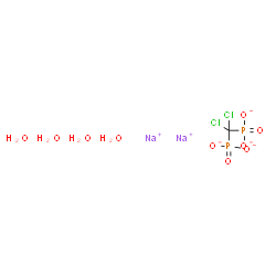 ChemSpider 2D Image | Phosphonate, P,P'-(dichloromethylene)bis-, sodium salt, hydrate (1:2:4) | CH8Cl2Na2O10P2