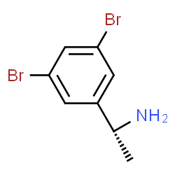 ChemSpider 2D Image | (1R)-1-(3,5-Dibromophenyl)ethanamine | C8H9Br2N