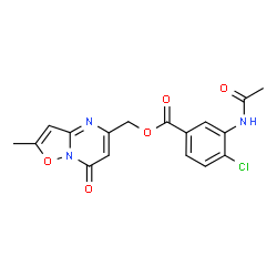 ChemSpider 2D Image | (2-Methyl-7-oxo-7H-[1,2]oxazolo[2,3-a]pyrimidin-5-yl)methyl 3-acetamido-4-chlorobenzoate | C17H14ClN3O5