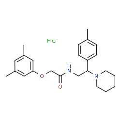 ChemSpider 2D Image | 2-(3,5-Dimethylphenoxy)-N-[2-(4-methylphenyl)-2-(1-piperidinyl)ethyl]acetamide hydrochloride (1:1) | C24H33ClN2O2
