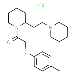 ChemSpider 2D Image | 2-(4-Methylphenoxy)-1-{2-[2-(1-piperidinyl)ethyl]-1-piperidinyl}ethanone hydrochloride (1:1) | C21H33ClN2O2