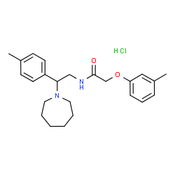 ChemSpider 2D Image | N-[2-(1-Azepanyl)-2-(4-methylphenyl)ethyl]-2-(3-methylphenoxy)acetamide hydrochloride (1:1) | C24H33ClN2O2