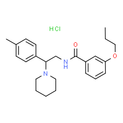 ChemSpider 2D Image | N-[2-(4-Methylphenyl)-2-(1-piperidinyl)ethyl]-3-propoxybenzamide hydrochloride (1:1) | C24H33ClN2O2