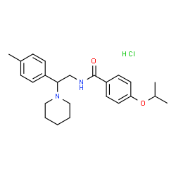 ChemSpider 2D Image | 4-Isopropoxy-N-[2-(4-methylphenyl)-2-(1-piperidinyl)ethyl]benzamide hydrochloride (1:1) | C24H33ClN2O2