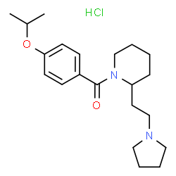 ChemSpider 2D Image | (4-Isopropoxyphenyl){2-[2-(1-pyrrolidinyl)ethyl]-1-piperidinyl}methanone hydrochloride (1:1) | C21H33ClN2O2