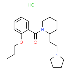 ChemSpider 2D Image | (2-Propoxyphenyl){2-[2-(1-pyrrolidinyl)ethyl]-1-piperidinyl}methanone hydrochloride (1:1) | C21H33ClN2O2
