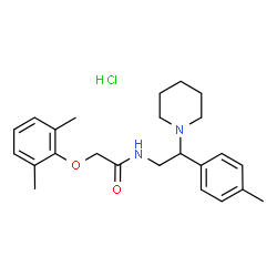 ChemSpider 2D Image | 2-(2,6-Dimethylphenoxy)-N-[2-(4-methylphenyl)-2-(1-piperidinyl)ethyl]acetamide hydrochloride (1:1) | C24H33ClN2O2