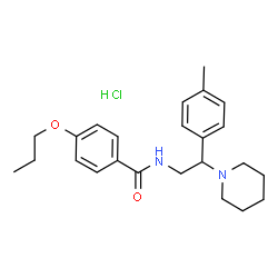 ChemSpider 2D Image | N-[2-(4-Methylphenyl)-2-(1-piperidinyl)ethyl]-4-propoxybenzamide hydrochloride (1:1) | C24H33ClN2O2