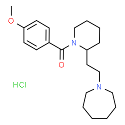 ChemSpider 2D Image | {2-[2-(1-Azepanyl)ethyl]-1-piperidinyl}(4-methoxyphenyl)methanone hydrochloride (1:1) | C21H33ClN2O2