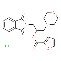 ChemSpider 2D Image | 1-(1,3-Dioxo-1,3-dihydro-2H-isoindol-2-yl)-3-(4-morpholinyl)-2-propanyl 2-furoate hydrochloride (1:1) | C20H21ClN2O6