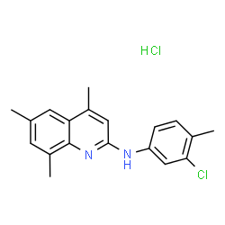 ChemSpider 2D Image | N-(3-Chloro-4-methylphenyl)-4,6,8-trimethyl-2-quinolinamine hydrochloride (1:1) | C19H20Cl2N2