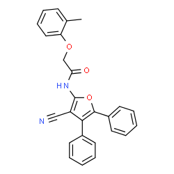 ChemSpider 2D Image | N-(3-Cyano-4,5-diphenyl-2-furyl)-2-(2-methylphenoxy)acetamide | C26H20N2O3