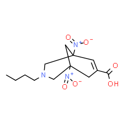 ChemSpider 2D Image | 3-Butyl-1,5-dinitro-3-azabicyclo[3.3.1]non-6-ene-7-carboxylic acid | C13H19N3O6