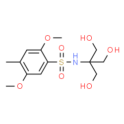 ChemSpider 2D Image | N-[1,3-Dihydroxy-2-(hydroxymethyl)-2-propanyl]-2,5-dimethoxy-4-methylbenzenesulfonamide | C13H21NO7S