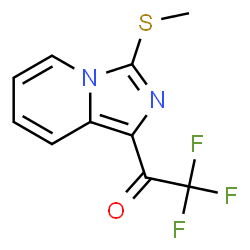 ChemSpider 2D Image | 2,2,2-Trifluoro-1-[3-(methylsulfanyl)imidazo[1,5-a]pyridin-1-yl]ethanone | C10H7F3N2OS