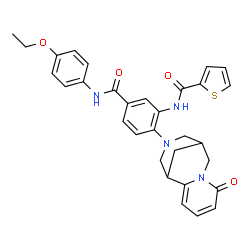 ChemSpider 2D Image | N-{5-[(4-Ethoxyphenyl)carbamoyl]-2-(6-oxo-7,11-diazatricyclo[7.3.1.0~2,7~]trideca-2,4-dien-11-yl)phenyl}-2-thiophenecarboxamide | C31H30N4O4S