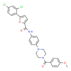 ChemSpider 2D Image | 5-(2,4-Dichlorophenyl)-N-{4-[4-(4-methoxybenzoyl)-1-piperazinyl]phenyl}-2-furamide | C29H25Cl2N3O4