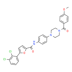 ChemSpider 2D Image | 5-(2,3-Dichlorophenyl)-N-{4-[4-(4-methoxybenzoyl)-1-piperazinyl]phenyl}-2-furamide | C29H25Cl2N3O4
