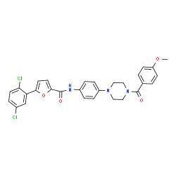 ChemSpider 2D Image | 5-(2,5-Dichlorophenyl)-N-{4-[4-(4-methoxybenzoyl)-1-piperazinyl]phenyl}-2-furamide | C29H25Cl2N3O4
